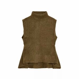 ZARA ASYMMETRIC KNIT TOP WITH SIDE APPLIQUÉS